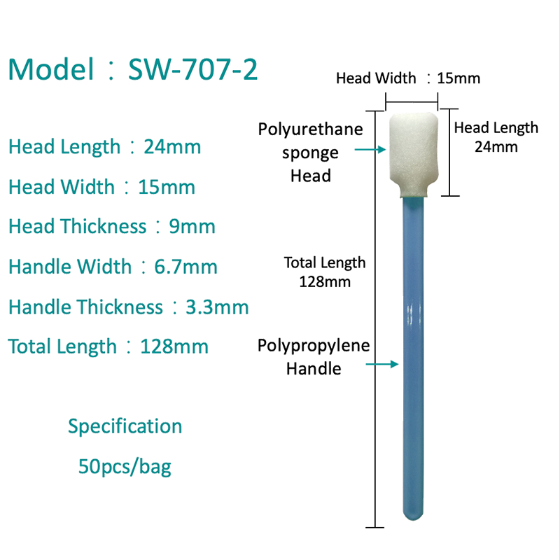 SW-707-2 ฟองน้ำรูปสี่เหลี่ยมผืนผ้า swab swab สำหรับเครื่องพิมพ์สำหรับเครื่องพิมพ์