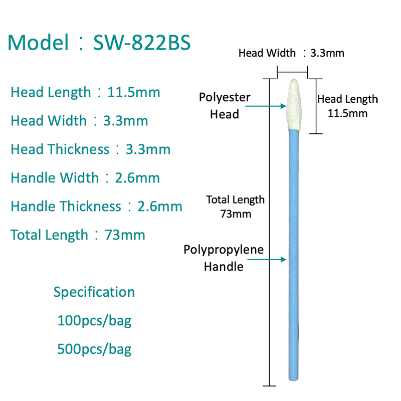 SW-822BS แหลมปลายแหลม Polyester Polyester Swab