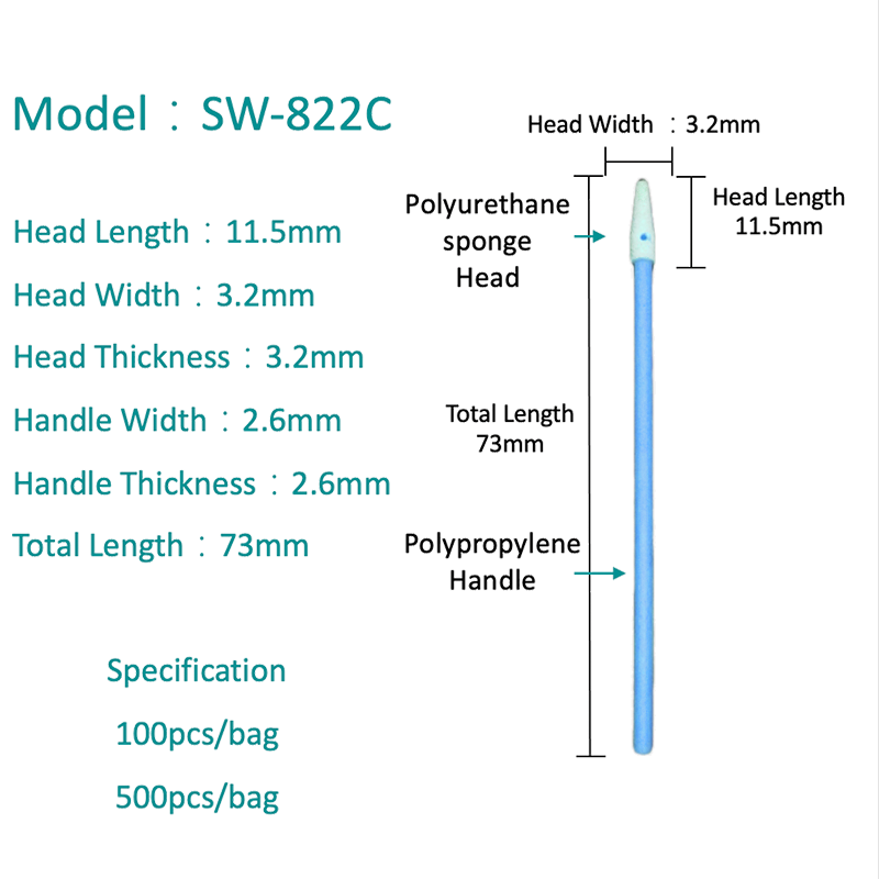 SW-822C โฟม Cleanroom Swab
