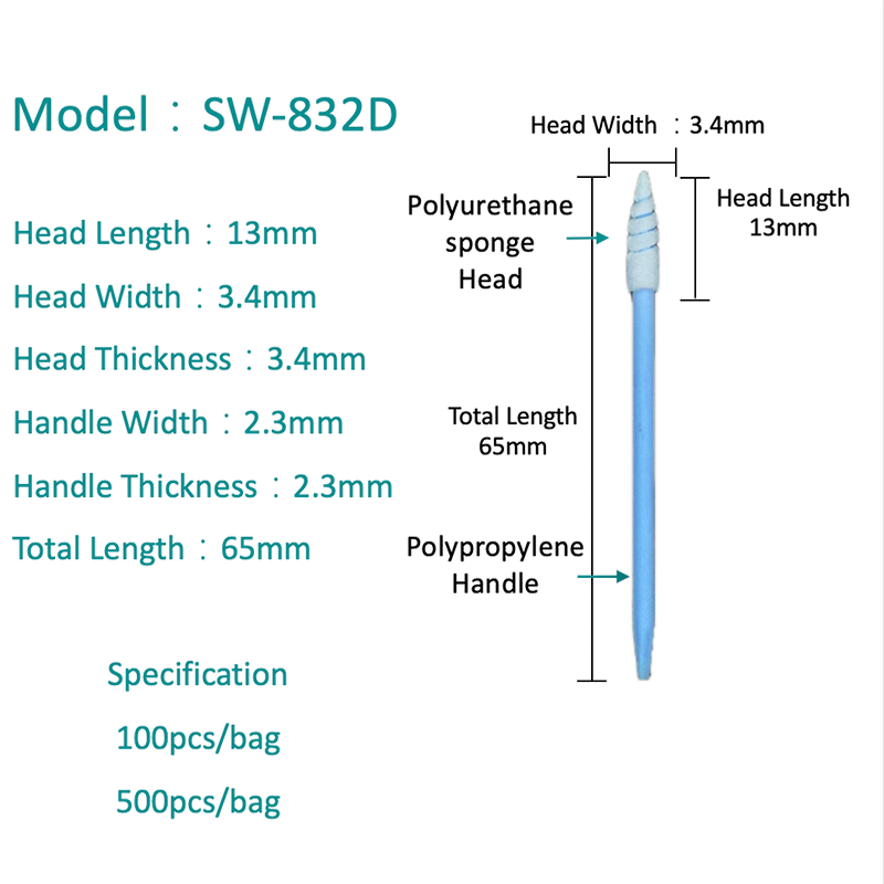 SW-832D มัลติฟังก์ชั่นเคล็ดลับการทำความสะอาดฟองน้ำ swab swab