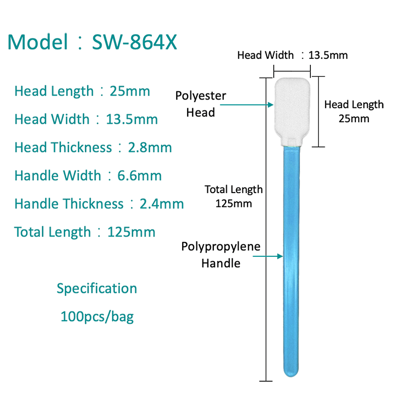 SW-864X Wide Head Wide High Antistatic Cleanroom Swab